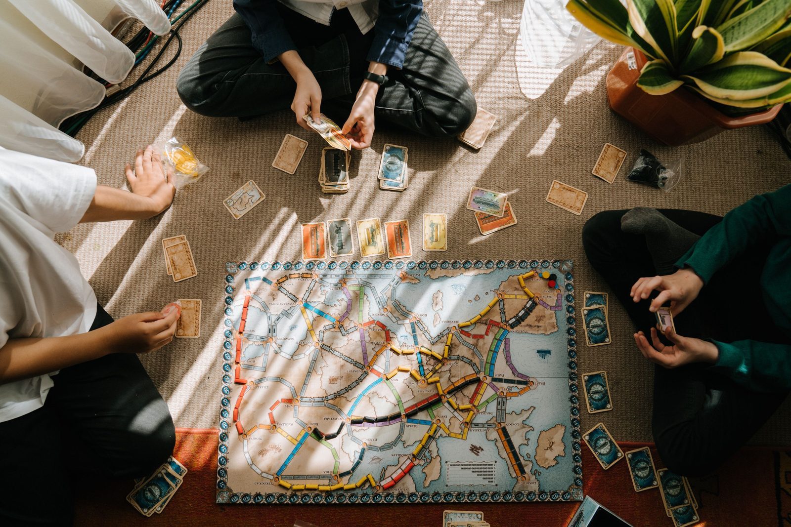 Group enjoying board games